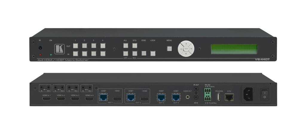 Buy Kramer VS-44DT 4x4 4K60 HDMI/HDBaseT Extender PoE Matrix Switcher | ACT