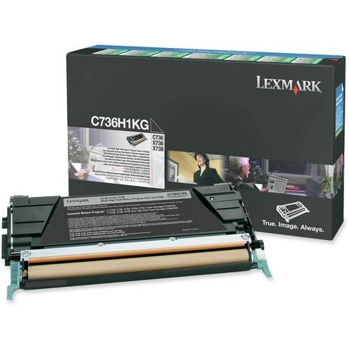 Lexmark Genuine Black High Yield Toner Cartridge for C736, X736, X738 Printers C736H1KG