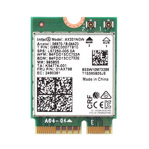 Intel AX201NGW Dual Band Laptop WiFi 6 Bluetooth 5.2 M.2 Network Card