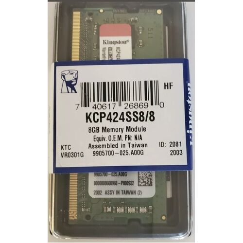 Kingston 8GB DDR4 2400MT/s Non-ECC Unbuffered SODIMM - NEW