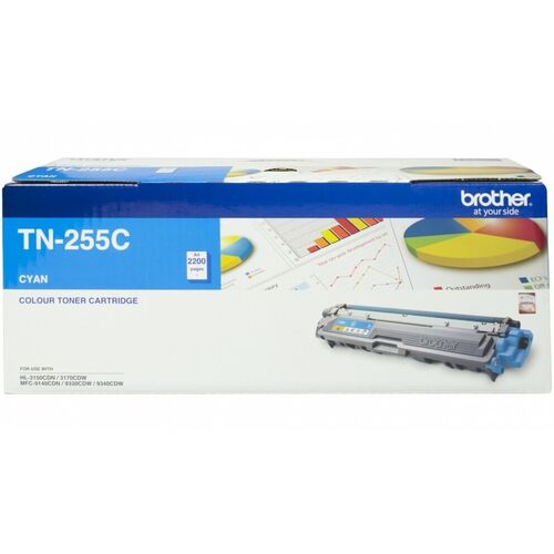 Brother Genuine TN-255C Cyan Toner Cartridge for HL-3150CDN/3170CDW