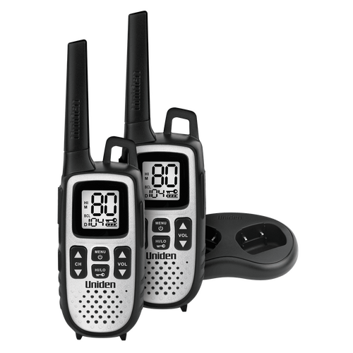 Uniden UH610-2 UHF Handheld 2-Way Radio Walkie-Talkie Twin Pack w/PSU, Batteries